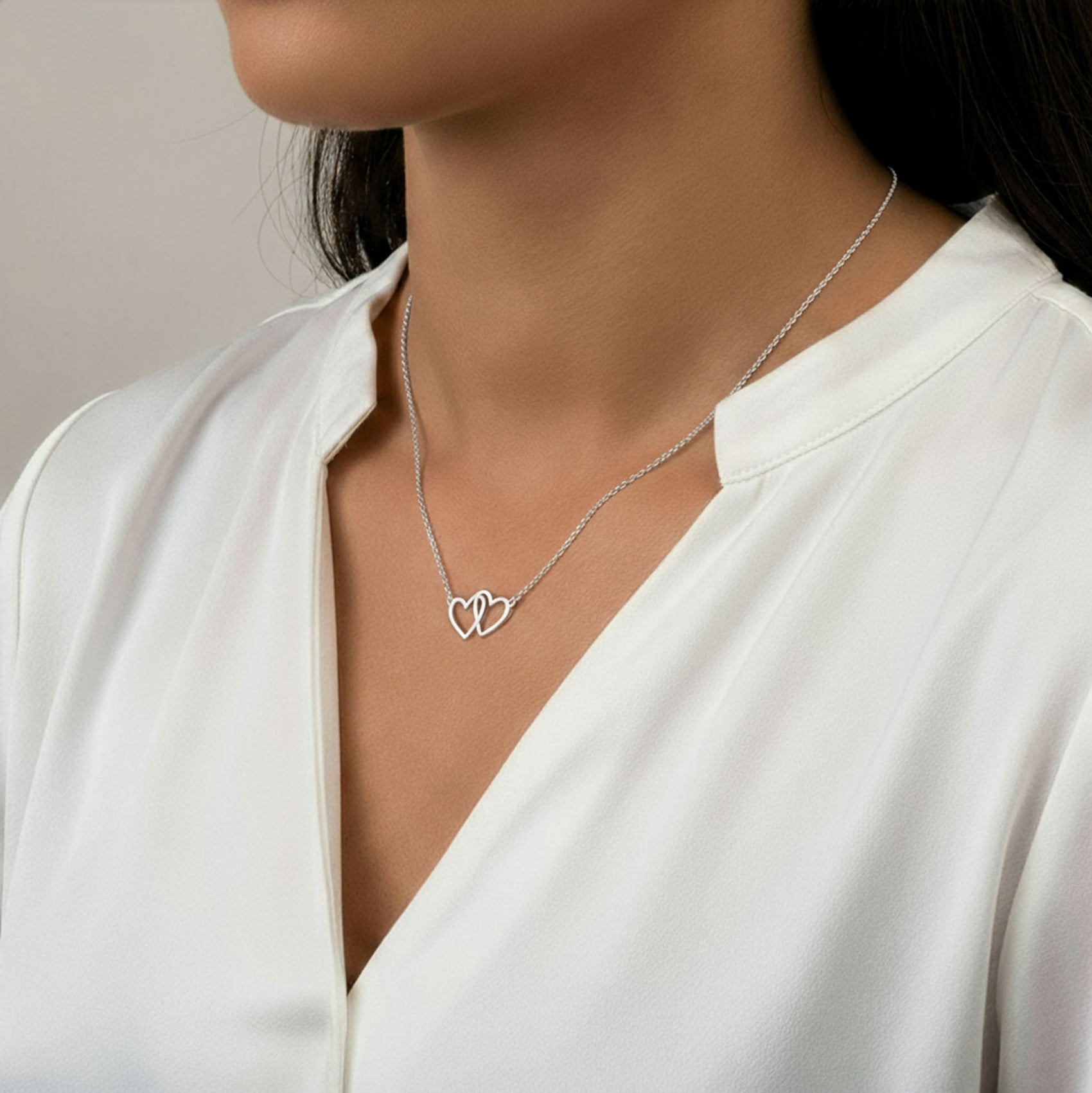 Infinity Heart Pendant Necklace double heart heart Necklaces