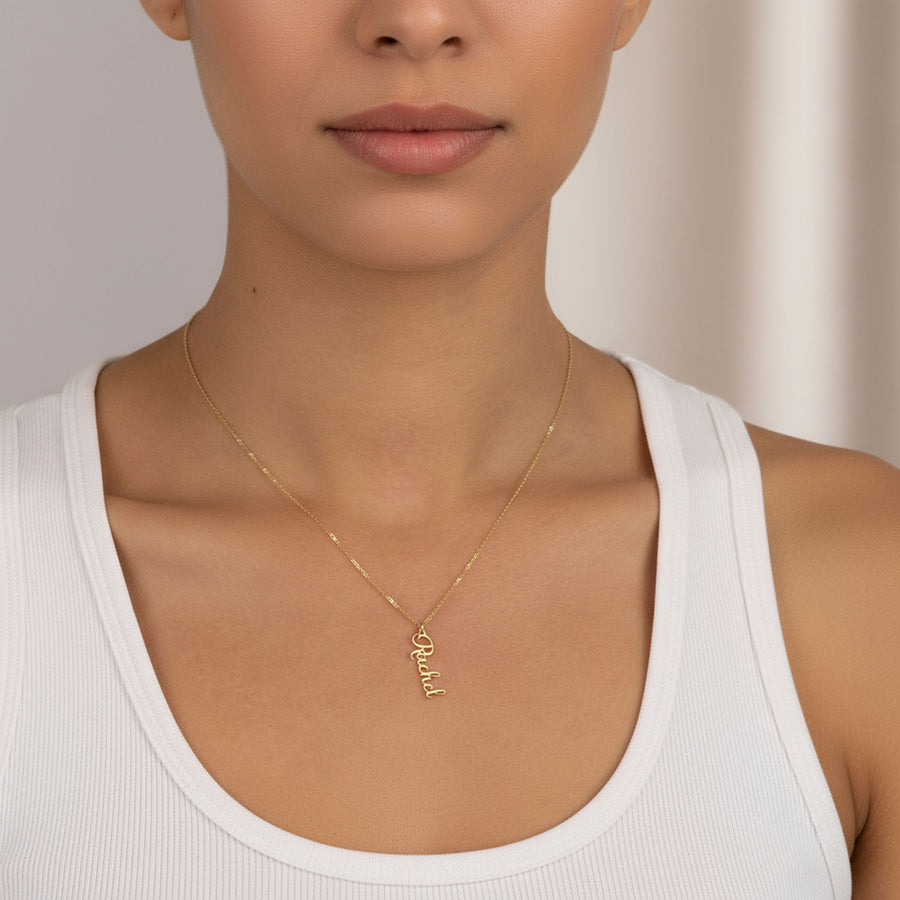 Vertical Name Necklace 18k gold plated jewellery Necklaces
