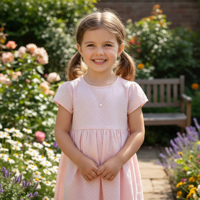 Kids Daisy Flower Sterling Silver Necklace kids Necklaces