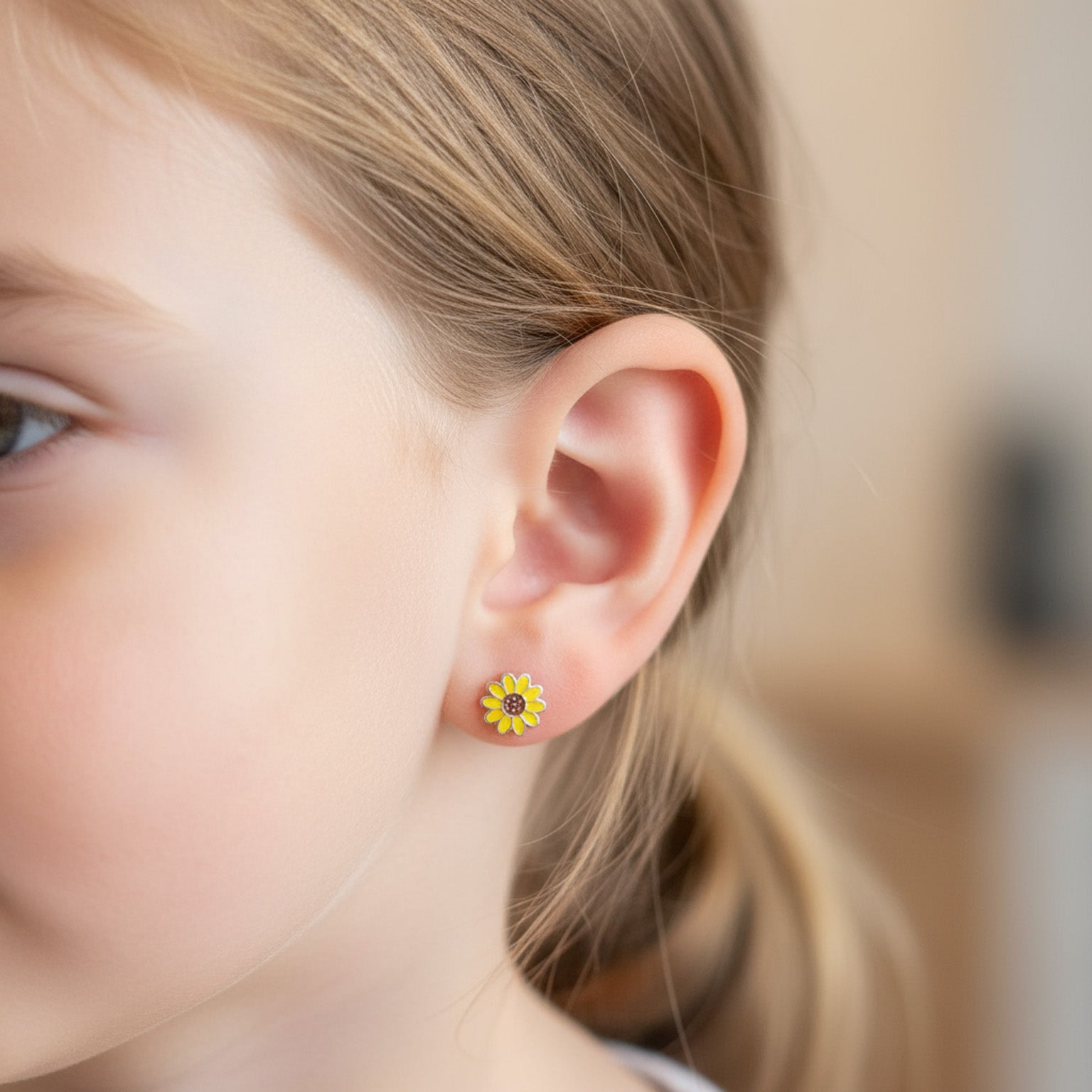 Kids Sunflower Stud Earrings kids