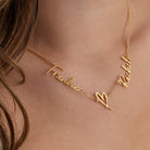 Double Name with Heart Necklace 18k gold plated jewellery Necklaces