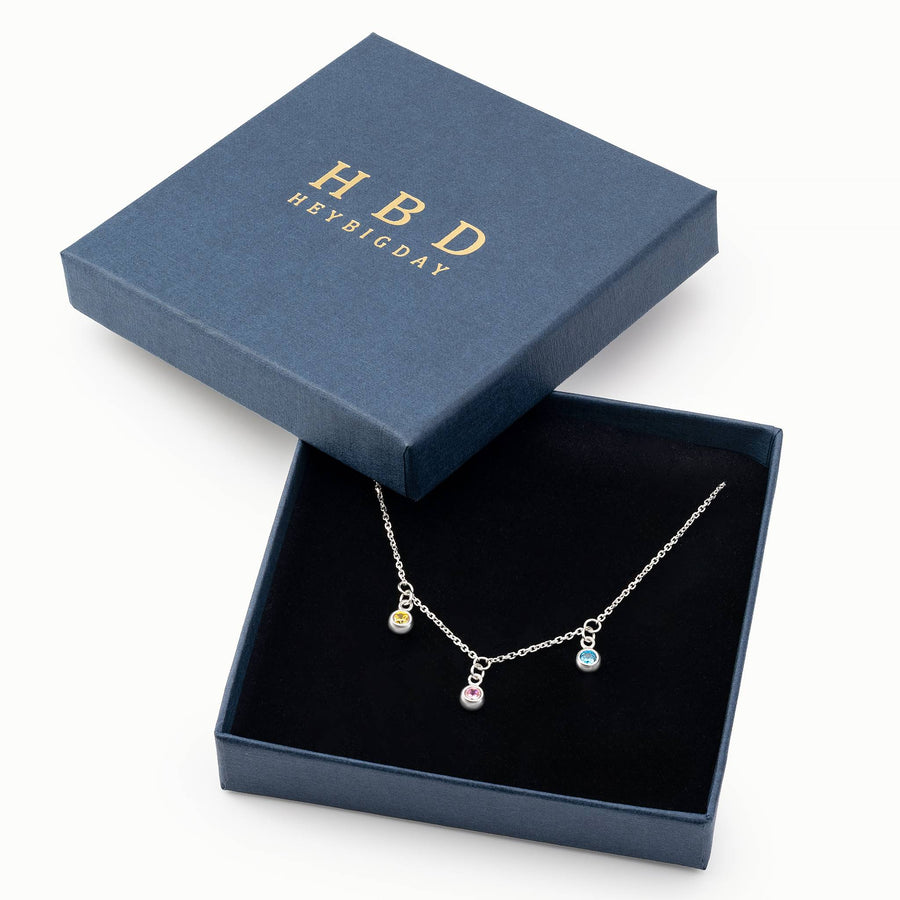 Multi Birthstone Necklace Birthstone double initial initial chain