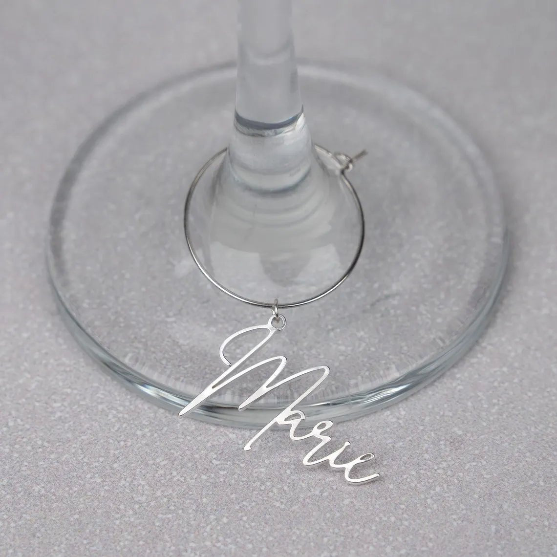 5 x Gold/Silver Personalised Name Wine Glass Charms 18k gold plated drink charm glass charm