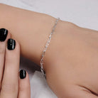 925 Sterling Silver Paperclip Chain Link Bracelet bracelet silver silver chain