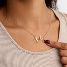 Graduation Name Necklace with Cap Charm 18k gold plated academic college