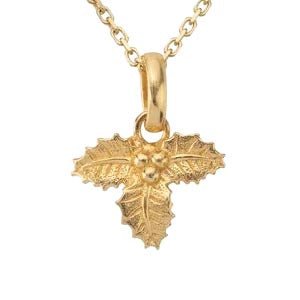 Gold - December Holly & Narcissus Pendant addon