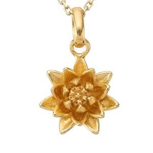 Gold - July Water Lily & Larkspur Pendant addon