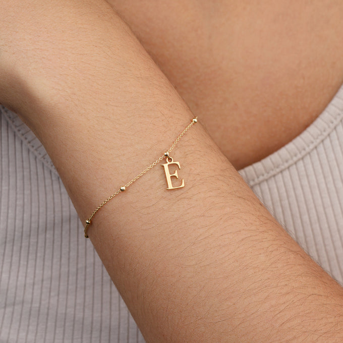 Single Initial/Letter Bracelet 18k gold plated bracelet Gift