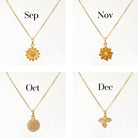 Birth Flower Necklace (Gold) 18k gold plated birth flower birthday