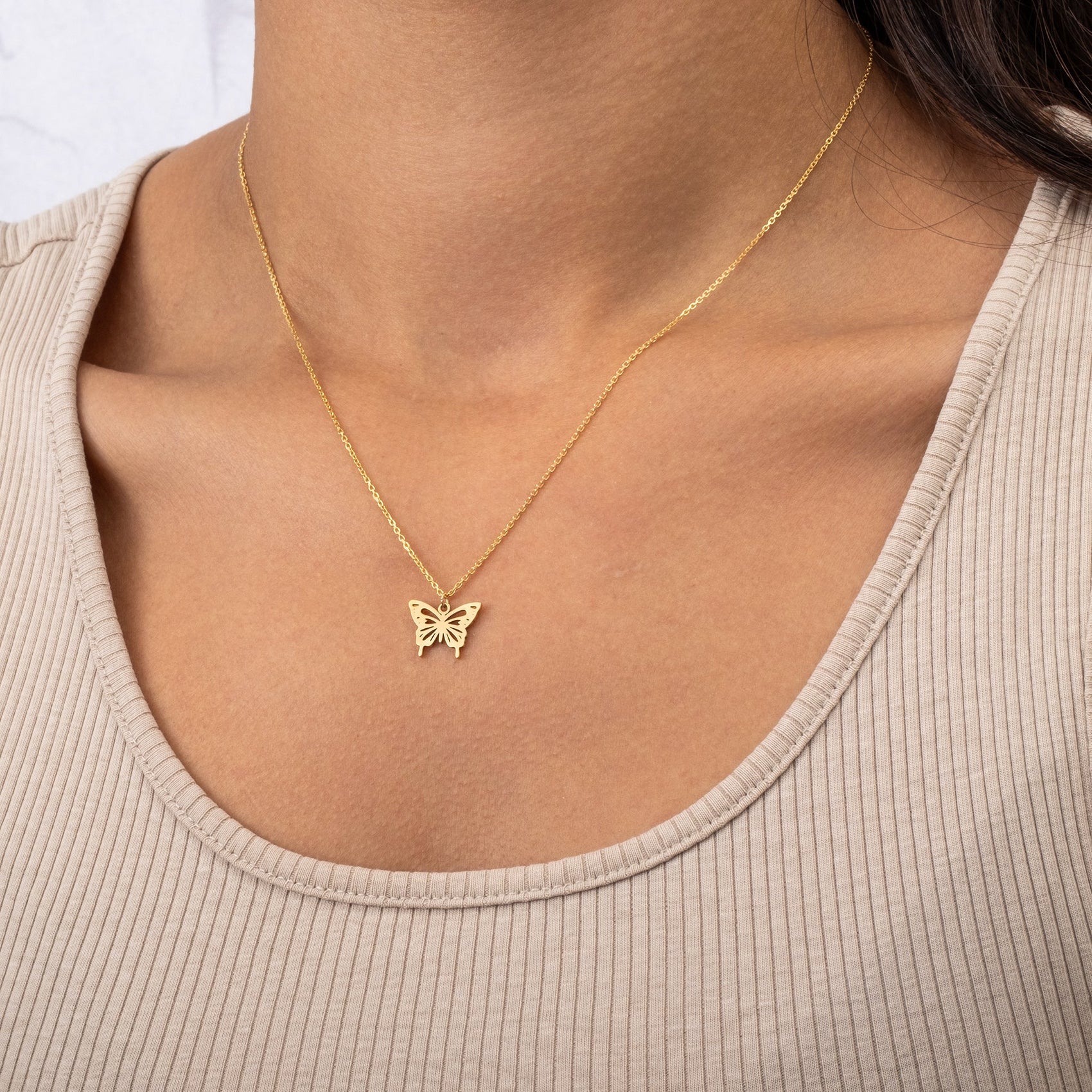 Butterfly Pendant Necklace 18k gold plated butterfly gold