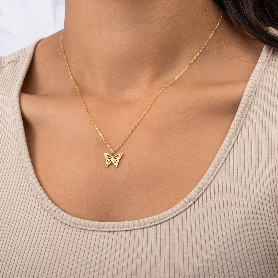 Butterfly Pendant Necklace 18k gold plated butterfly gold
