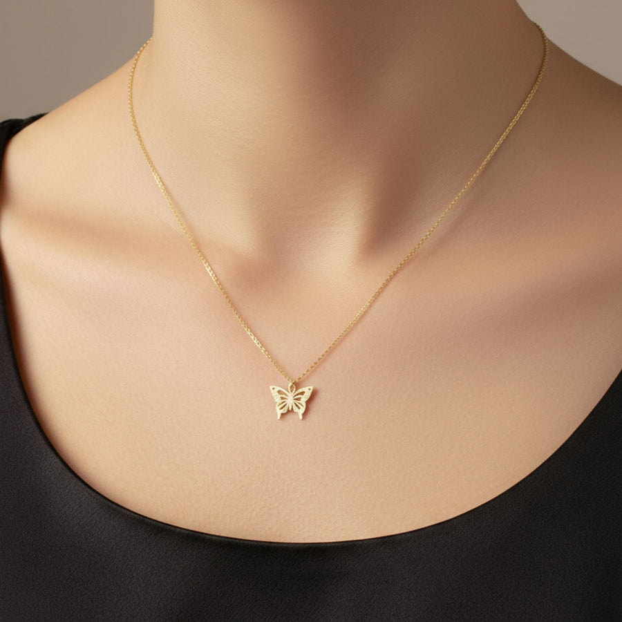 Butterfly Pendant Necklace 18k gold plated butterfly gold