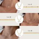 Personalised Quadruple Name Necklace 4 name gold multiple