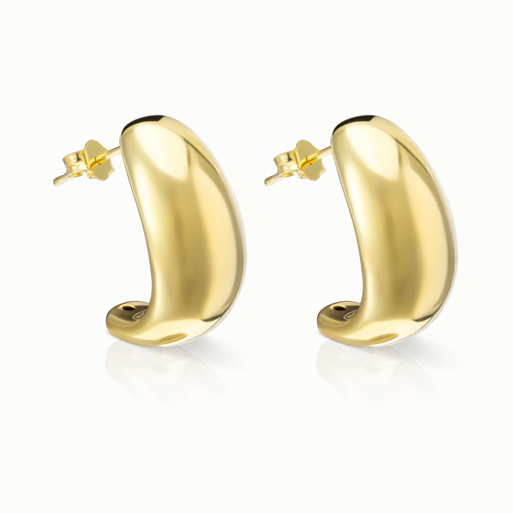 Crescent Hoop Earrings 18k gold plated Gift jewellery