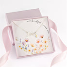 Kids Flower Girl Name Necklace with & Flower Charm children gift box kids