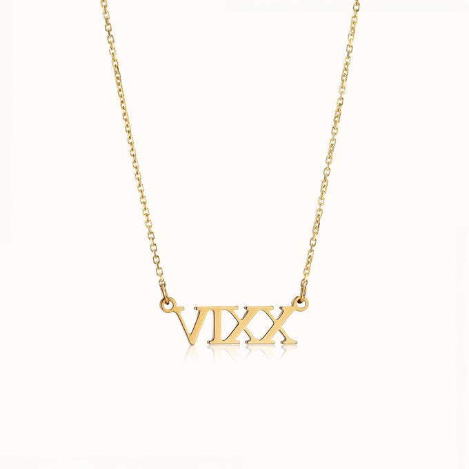 Roman Numeral Necklace by G&M gigi Necklaces personalised