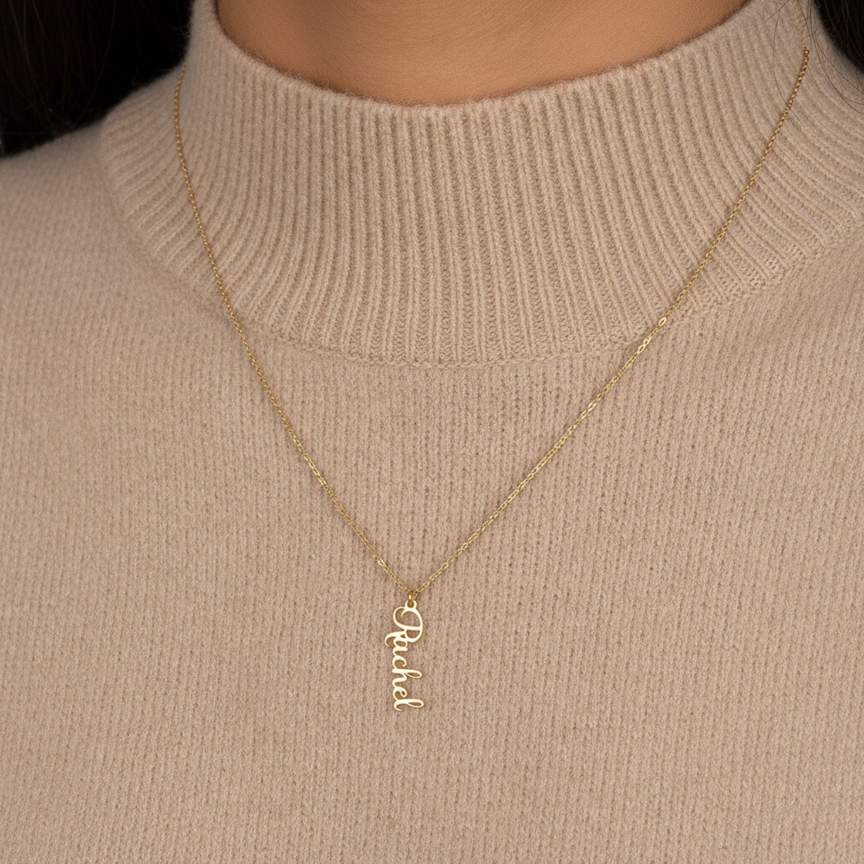 Vertical Name Necklace 18k gold plated jewellery Necklaces