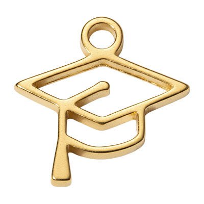 Gold Graduation Cap Symbol Charm addon