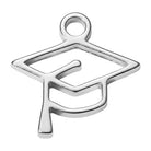 Silver Graduation Cap Symbol Charm addon