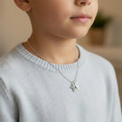 Kids Initial & Guardian Angel Charm Necklace children gift box kids
