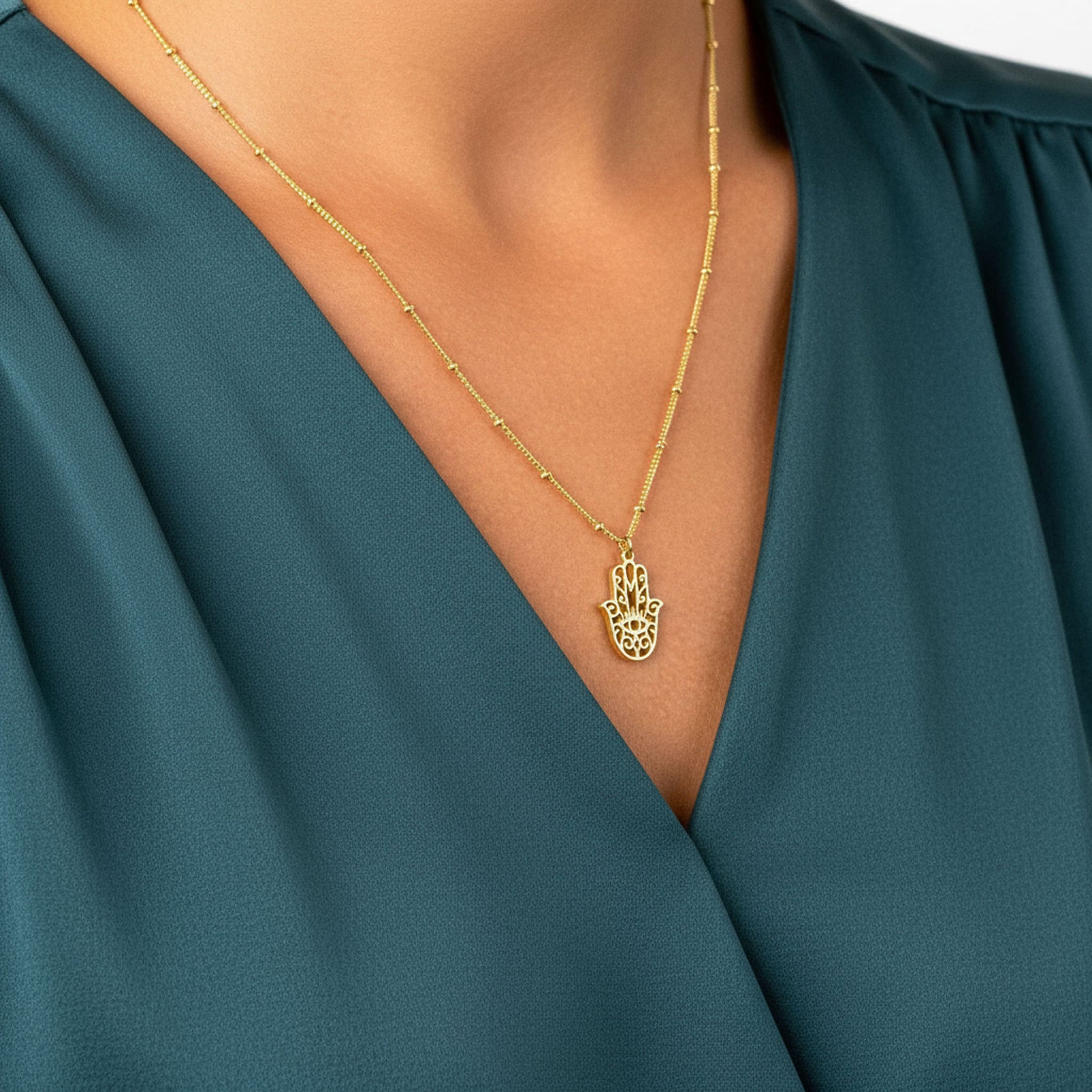 Hamsa Hand Necklace hamsa Necklaces peace