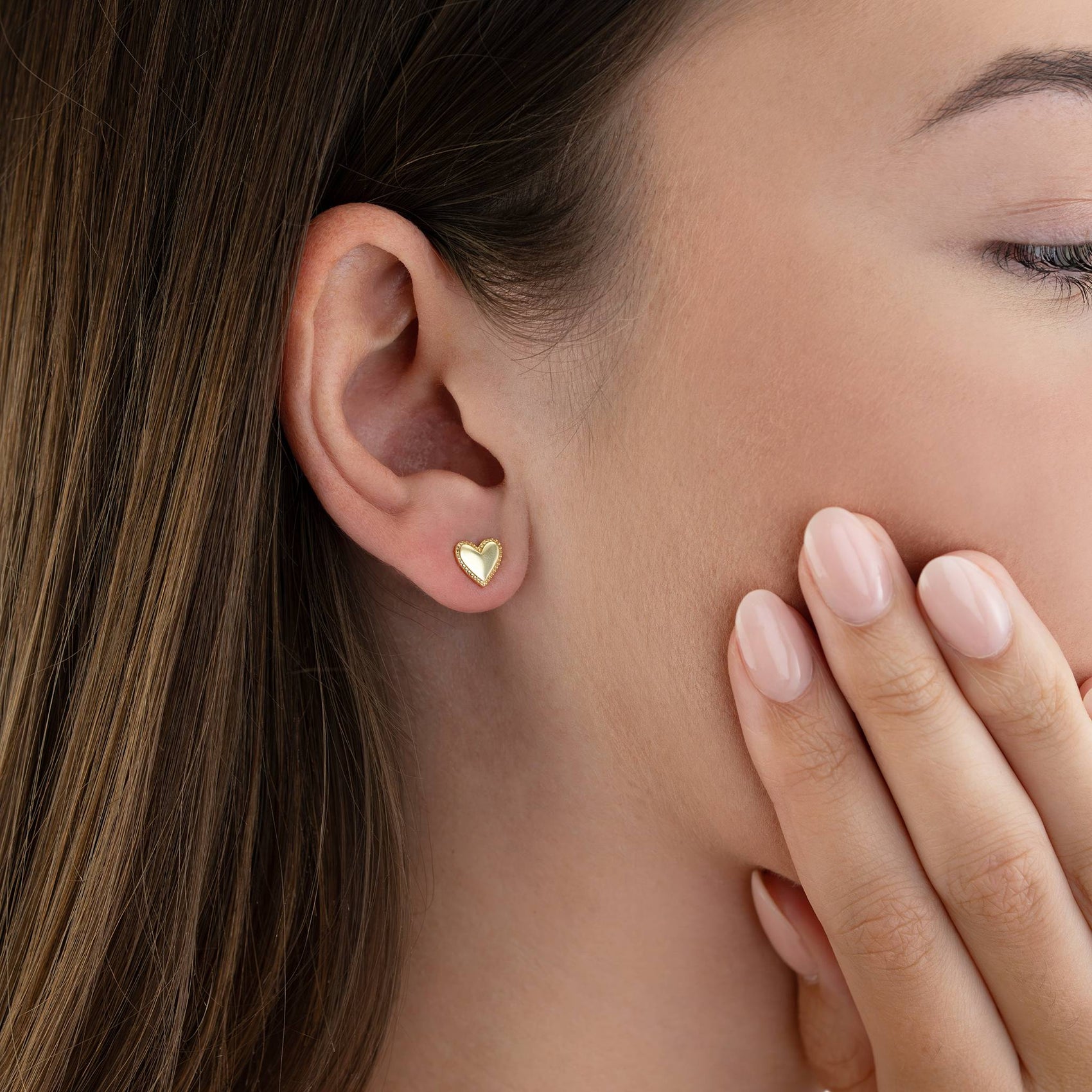 Heart Stud Earrings 18k gold plated Gift jewellery