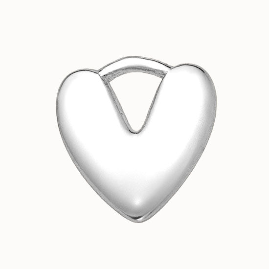 Silver Puffy Heart Charm addon