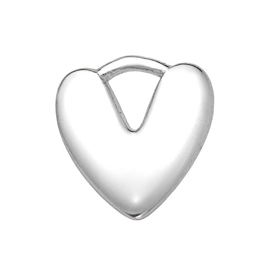 Silver Puffy Heart Premium Charm addon