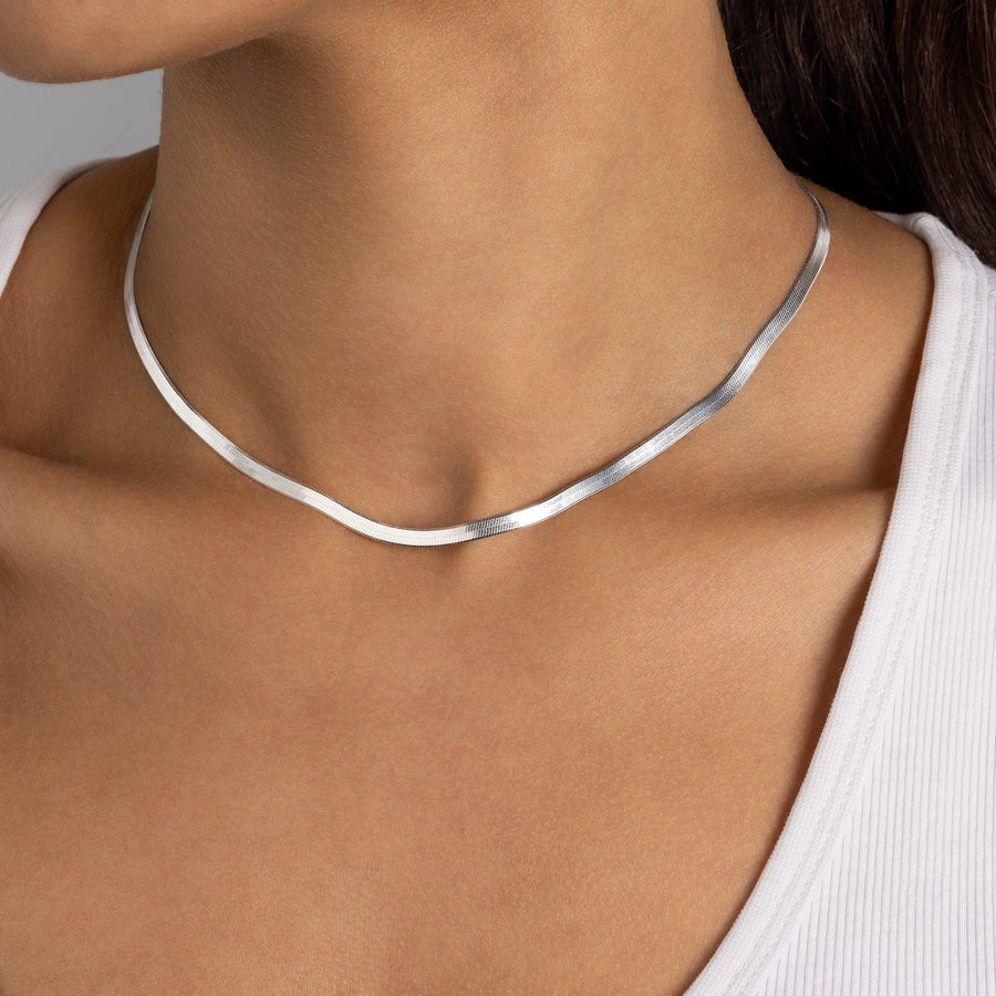 Herringbone Necklace 18k gold plated Herringbone jewellery