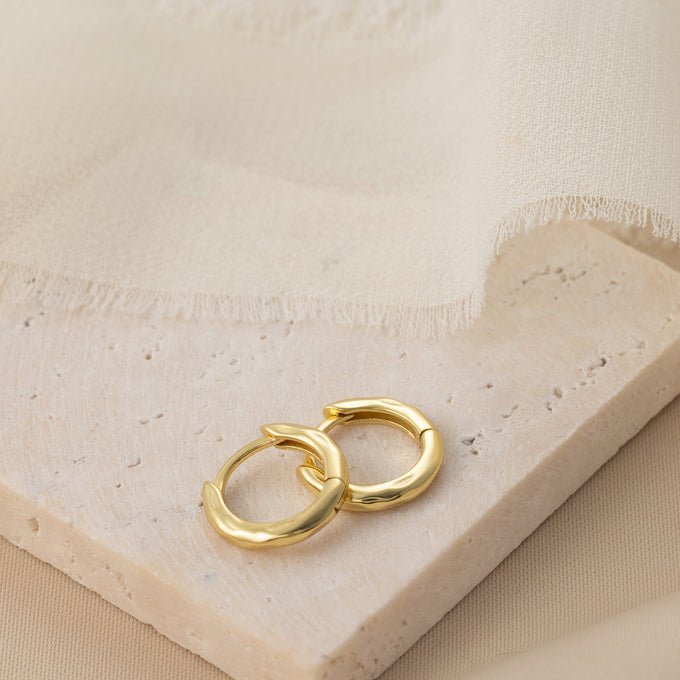 Hinged - Hoop with Soft Faceted Detail Earrings earrings stock