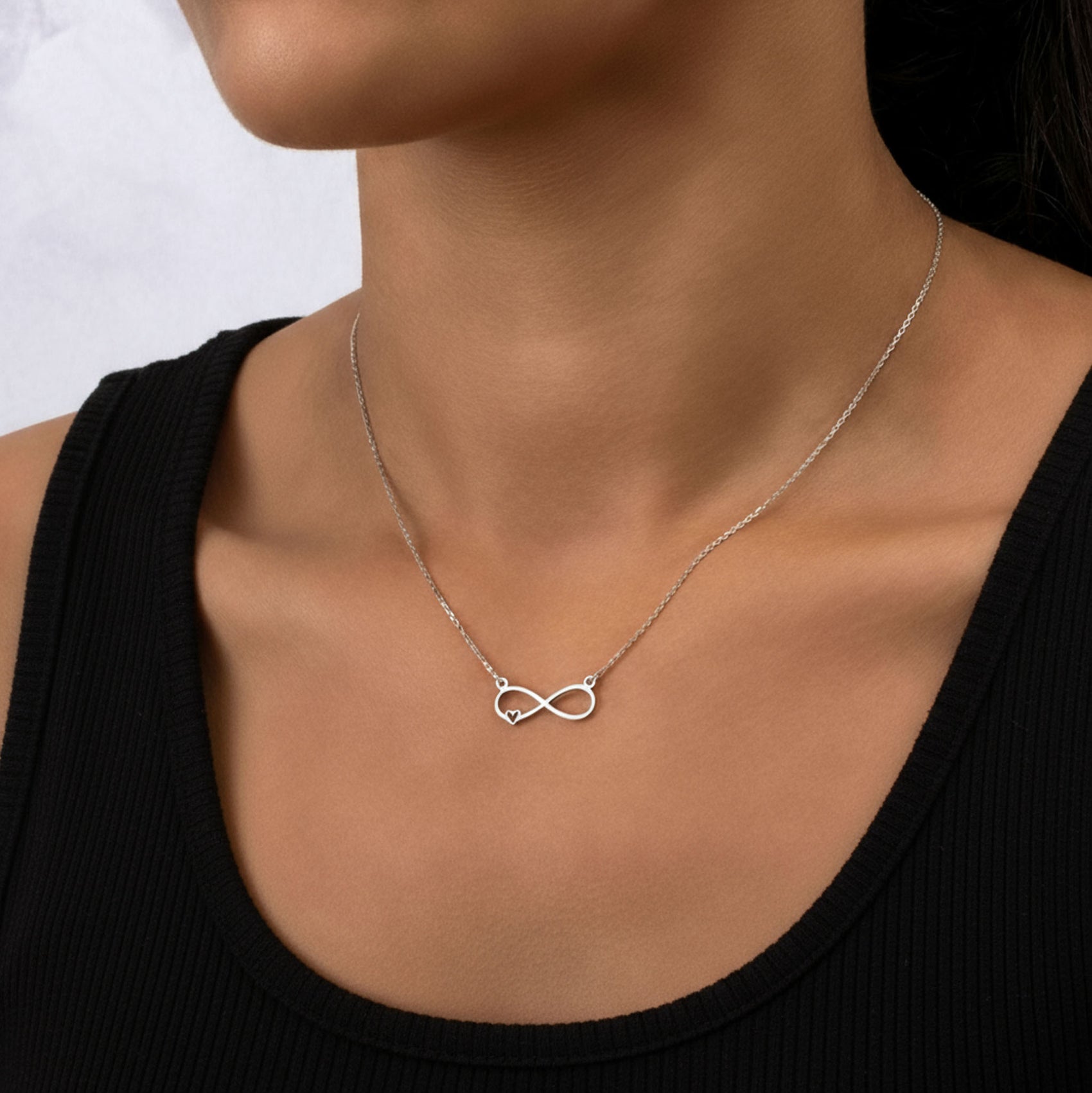 Infinity & Heart Necklace 18k gold plated Gift gold