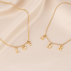 Initial Heart Initial Necklace 18k gold plated double initial gold