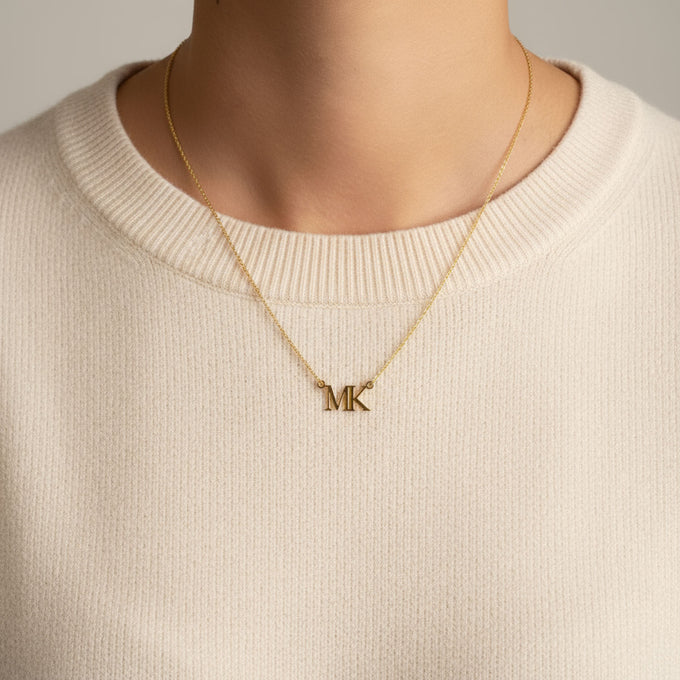 Personalised Initials Necklace 18k gold plated birthday birthday gift
