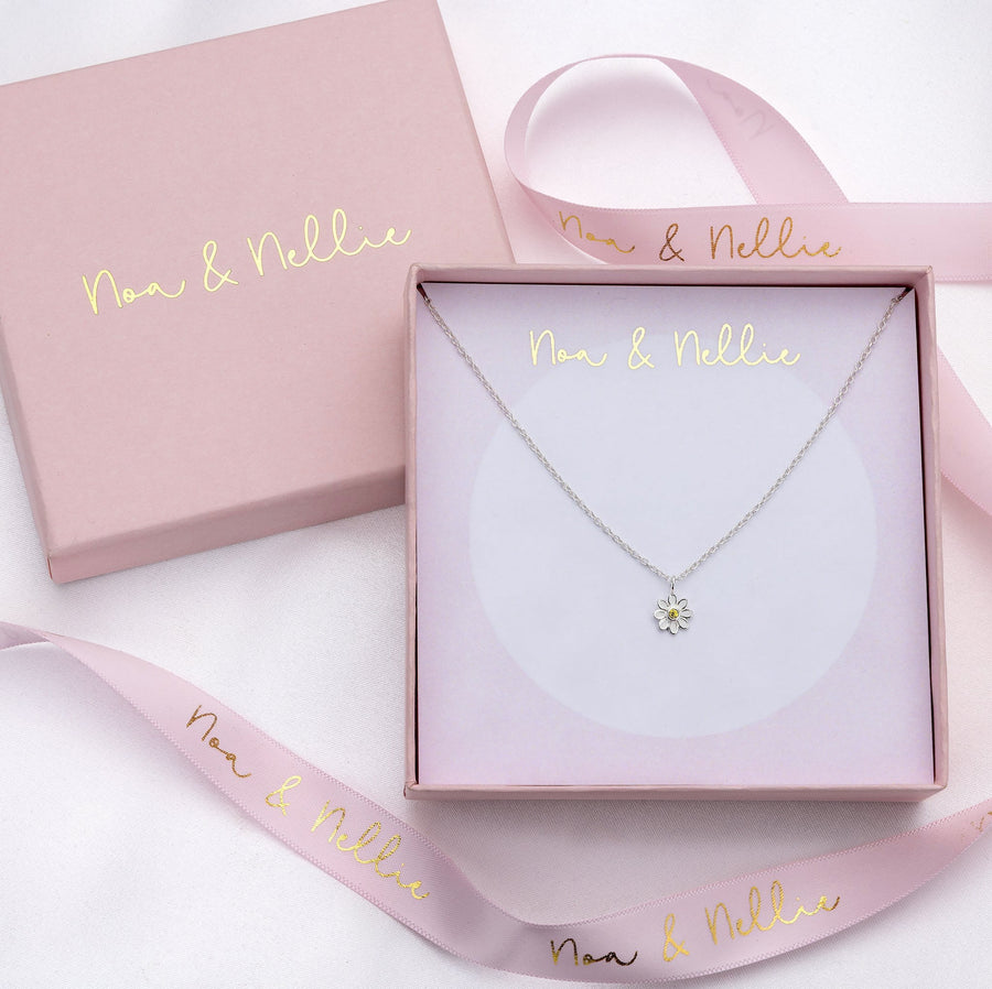 Kids Daisy Flower Sterling Silver Necklace kids Necklaces