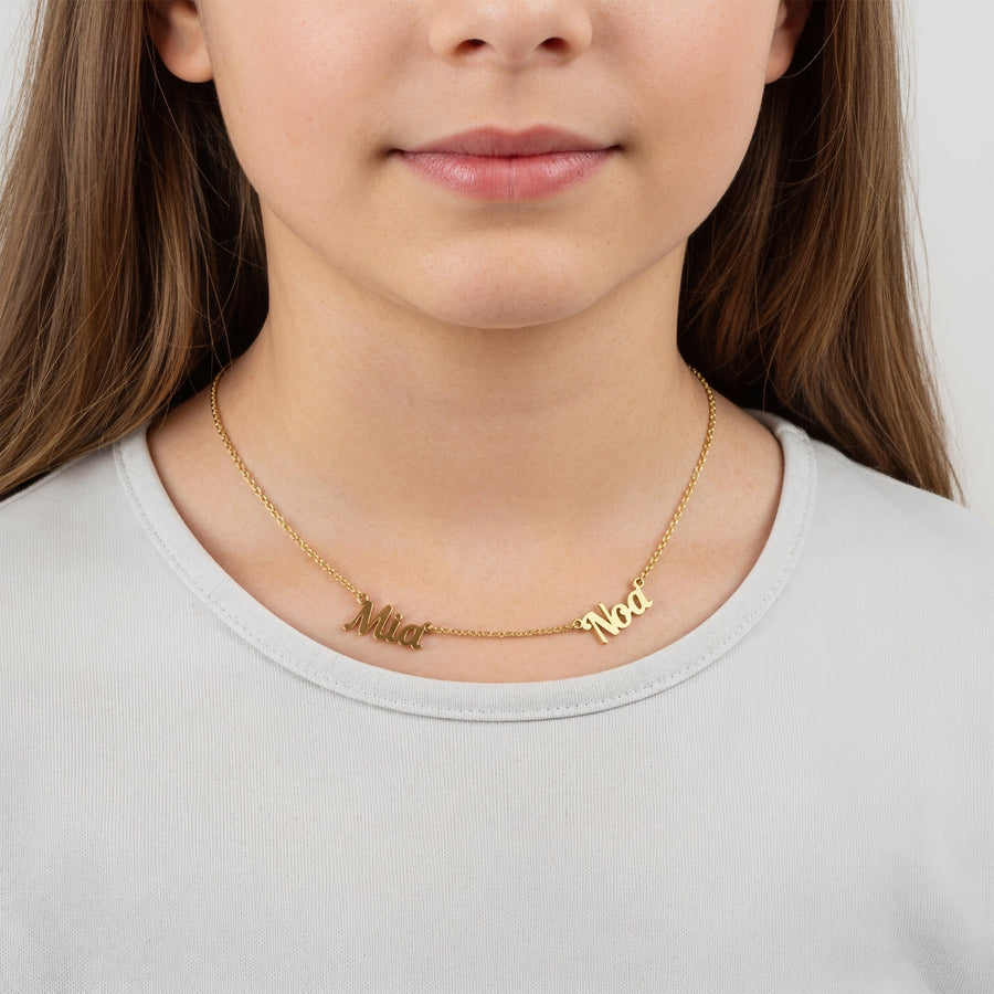 Kids Double Name Necklace children kids kids necklace