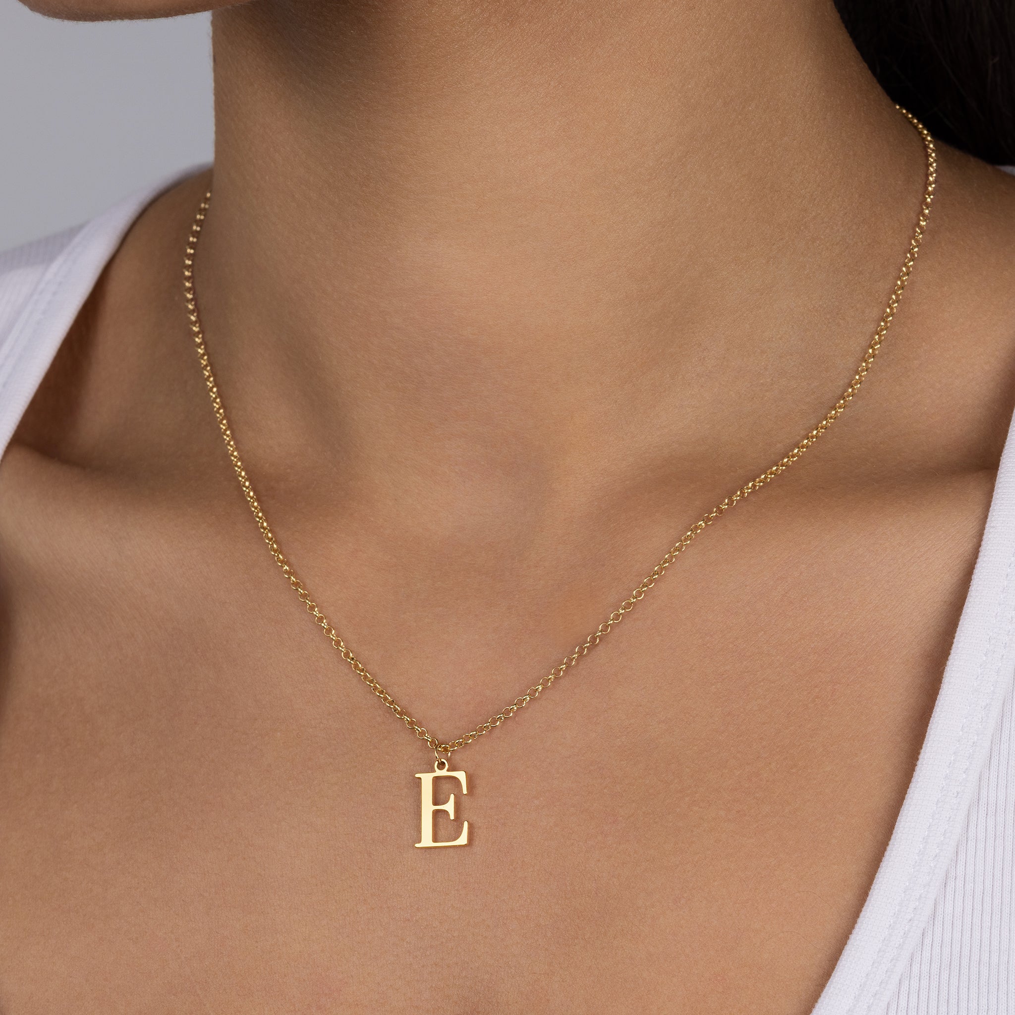 Large Single Initial Necklace 18k gold plated jewellery personalised