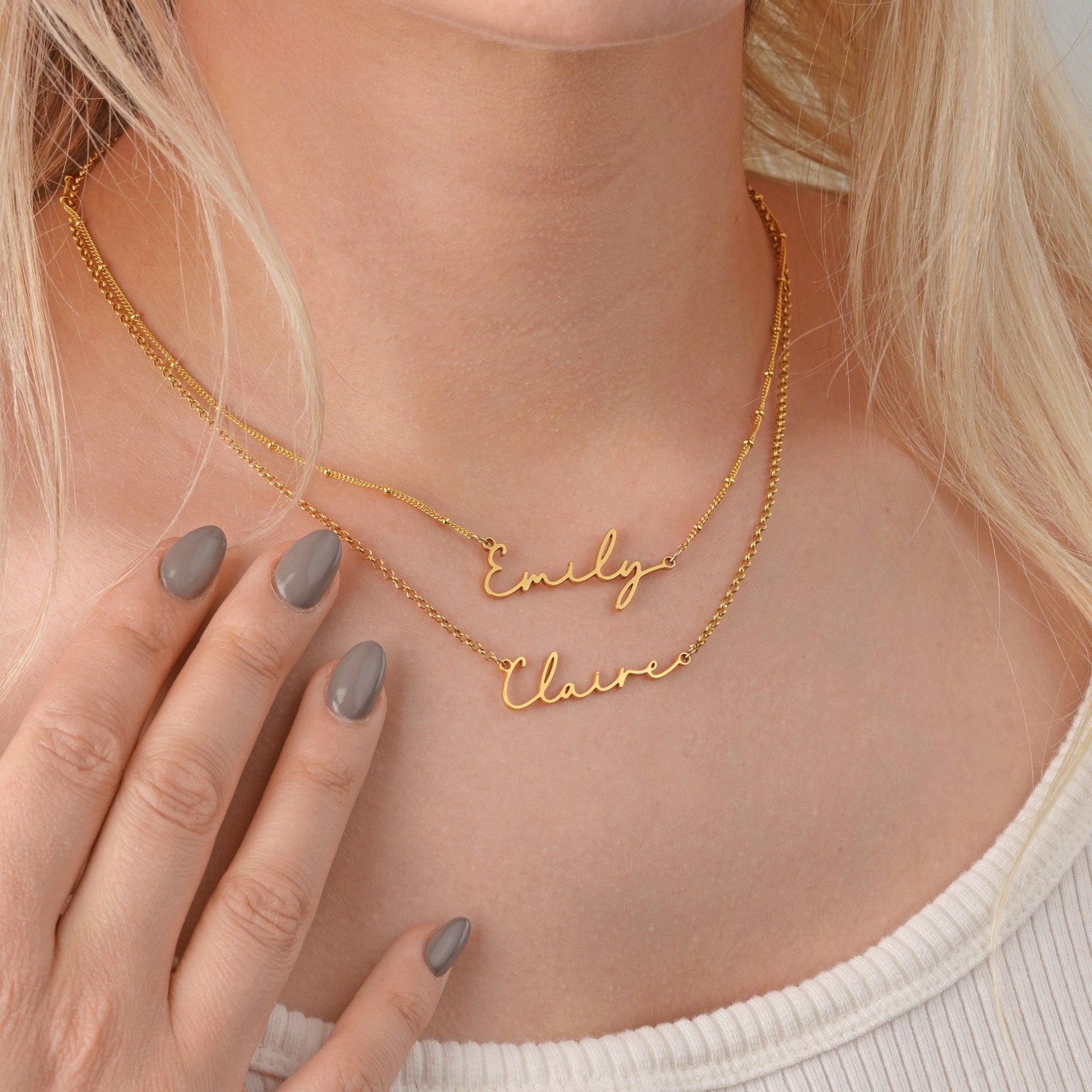 Layered Set of 2 Personalised Name Necklaces