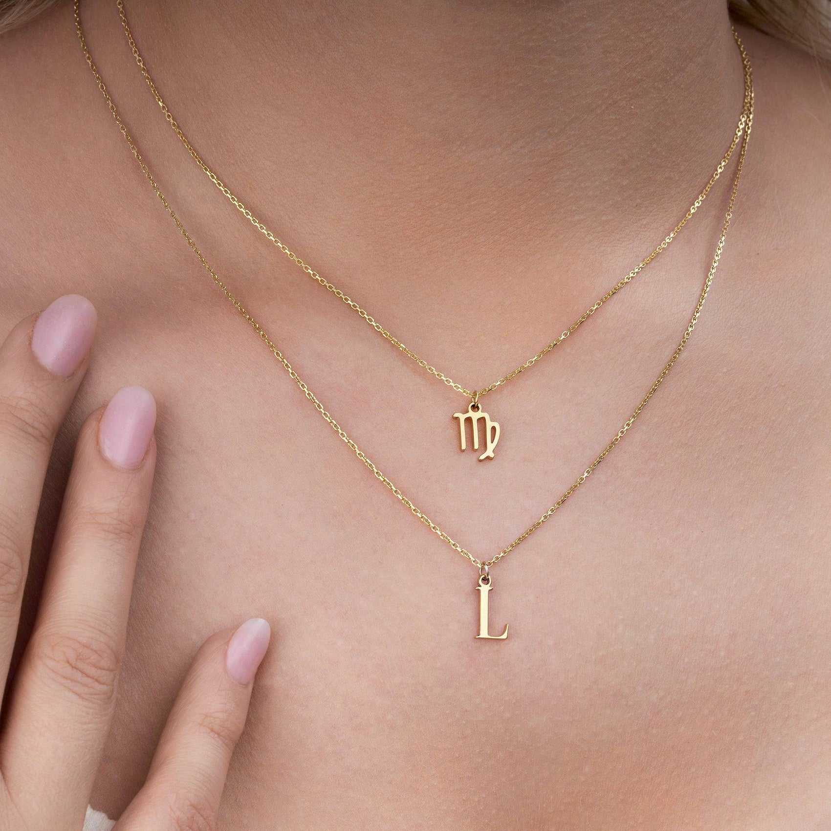 Layered Set of Star Sign & Initial Necklaces