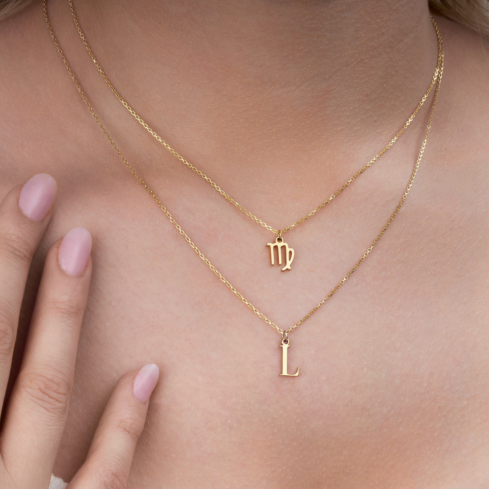 Layered Set of Star Sign & Initial Necklaces