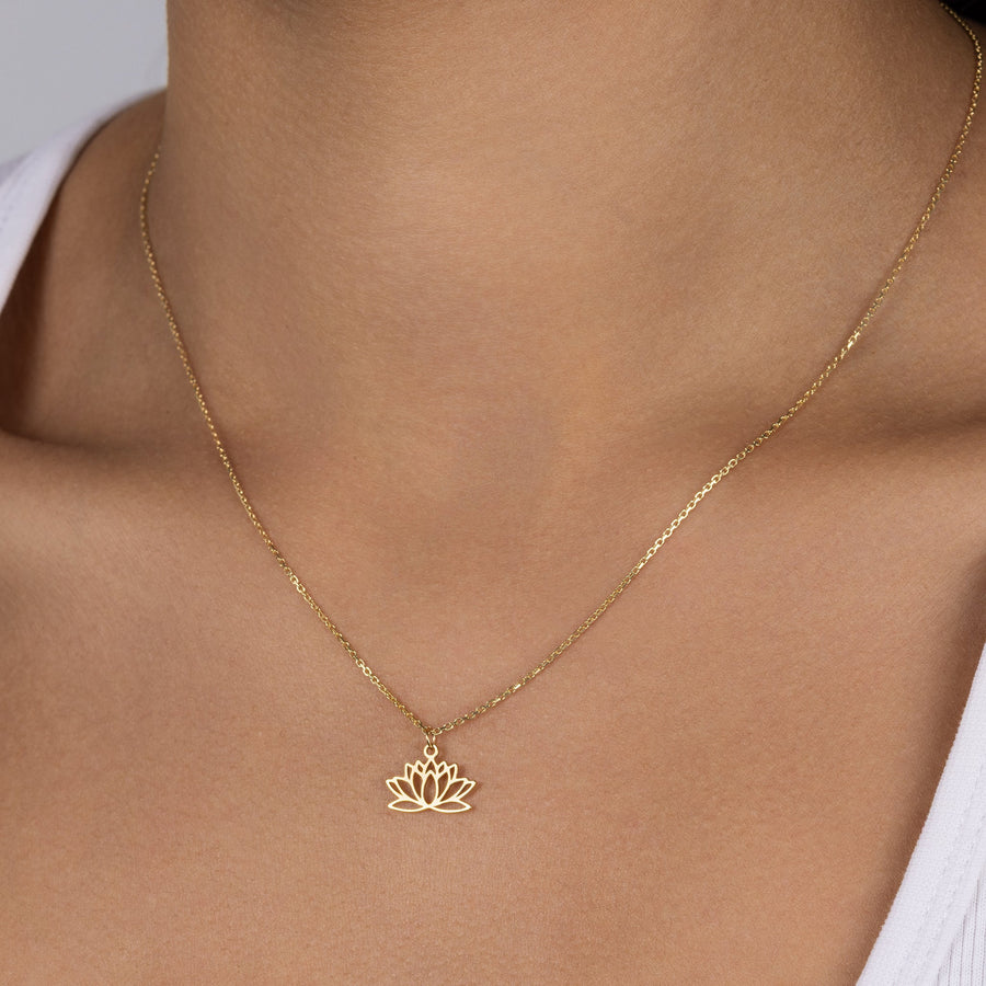 Lotus Flower Necklace 18k gold plated jewellery