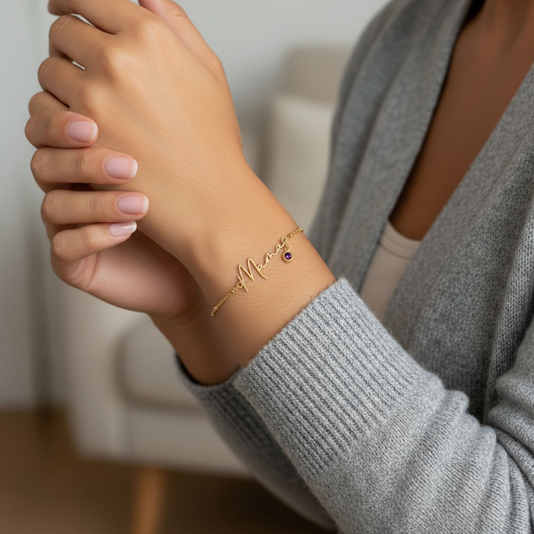 Mama Bracelet with Birthstone multiple mum mummy