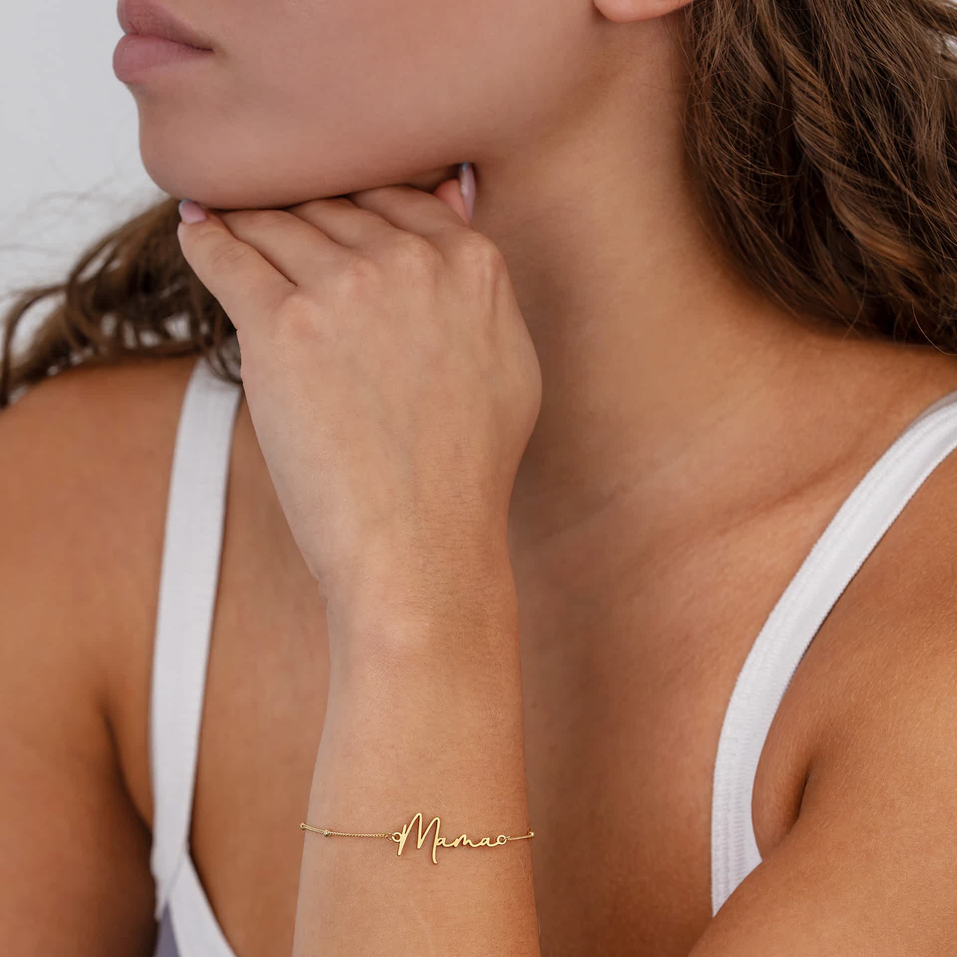 Personalised Name Bracelet 18k gold plated bracelet bride
