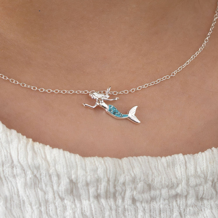 Kids Mermaid Sterling Silver Necklace kids Necklaces