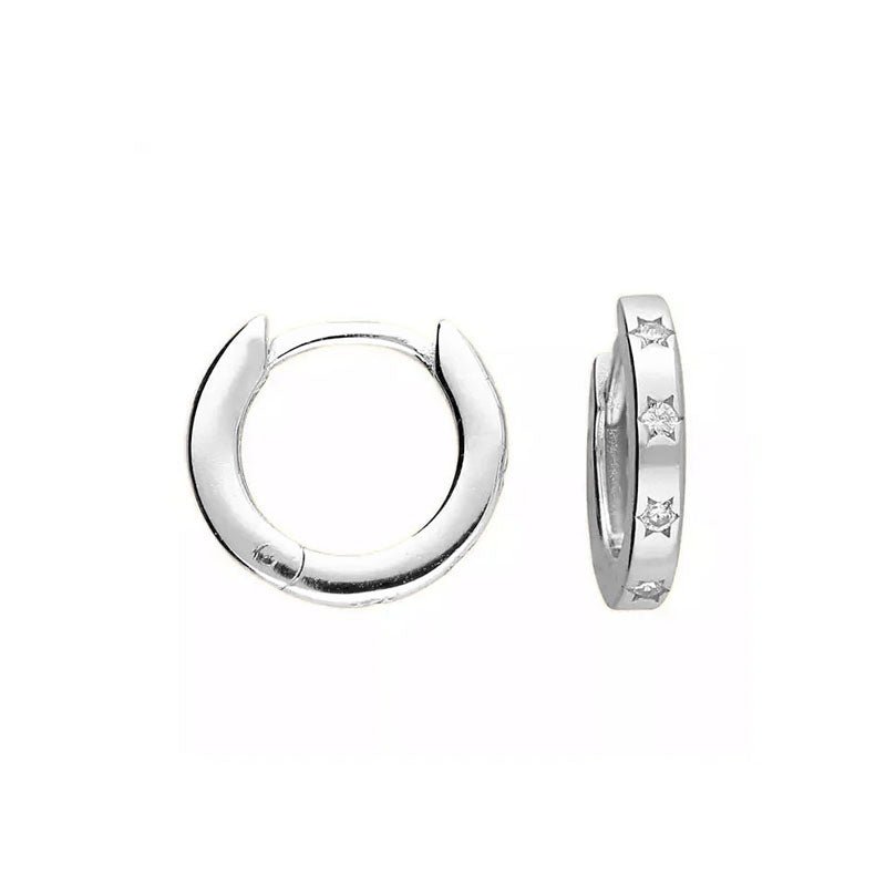 Mini Cubic Zirconia Star Huggie Earrings earrings