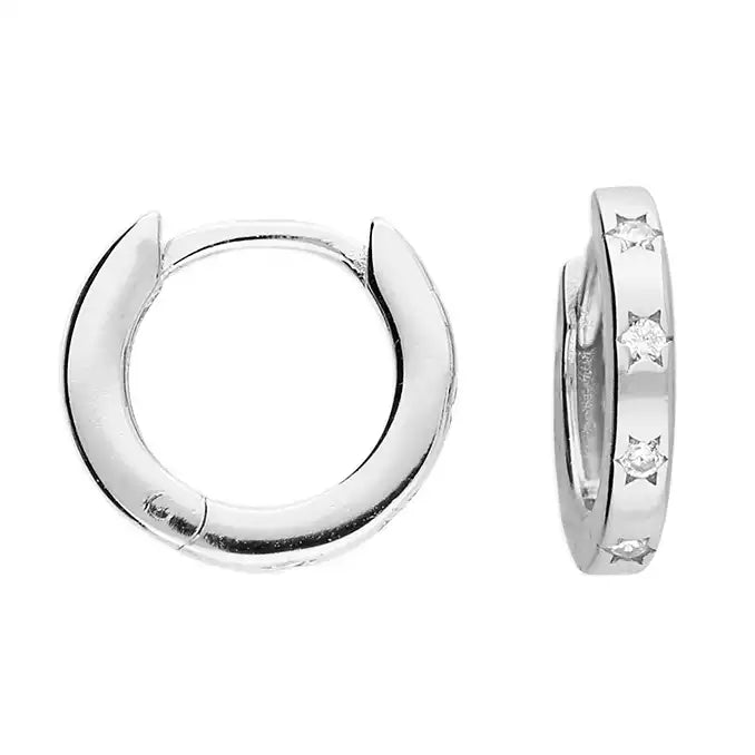Mini Cubic Zirconia Star Huggie Earrings earrings
