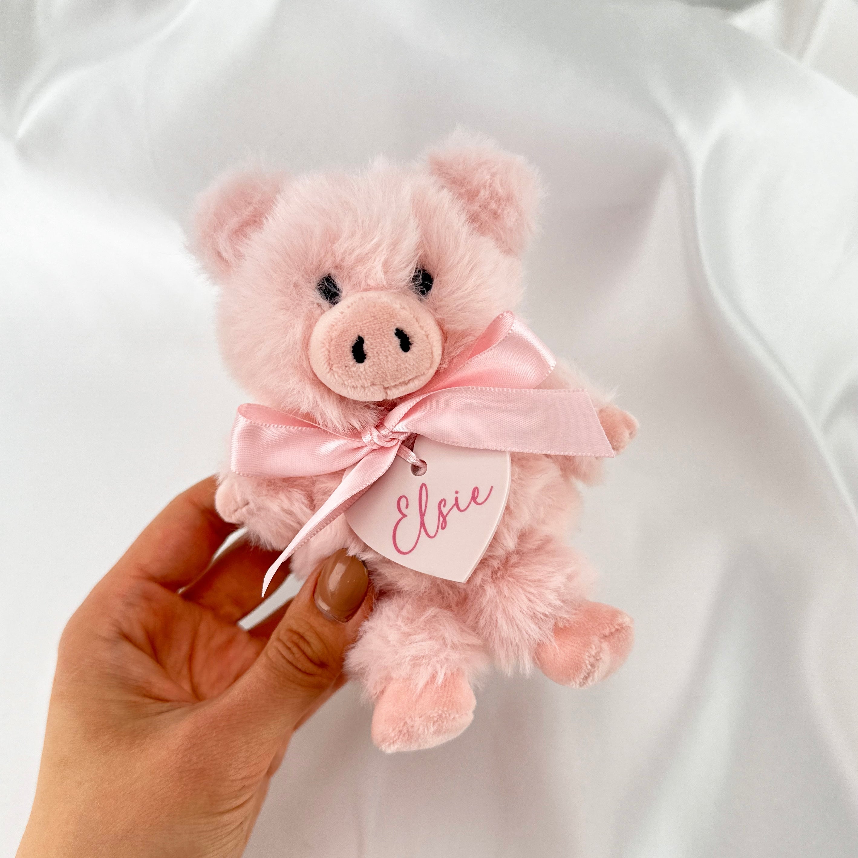 Mini Pig Soft Toy with Personalised Plaque pig