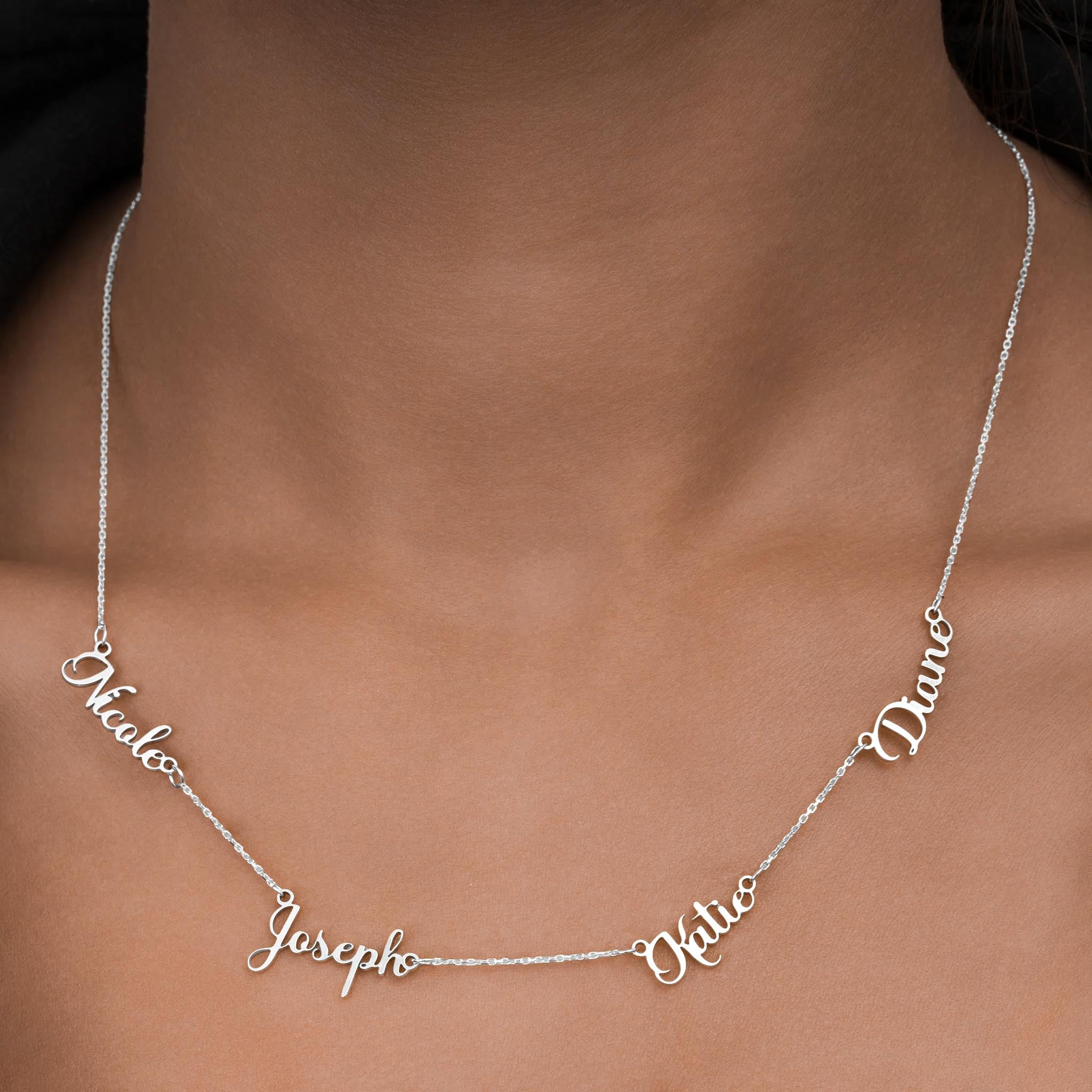 Personalised Quadruple Name Necklace - HeyBigDay