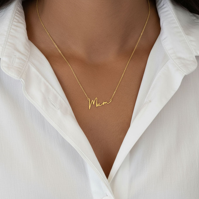 Mum Necklace 18k gold plated chain Gift