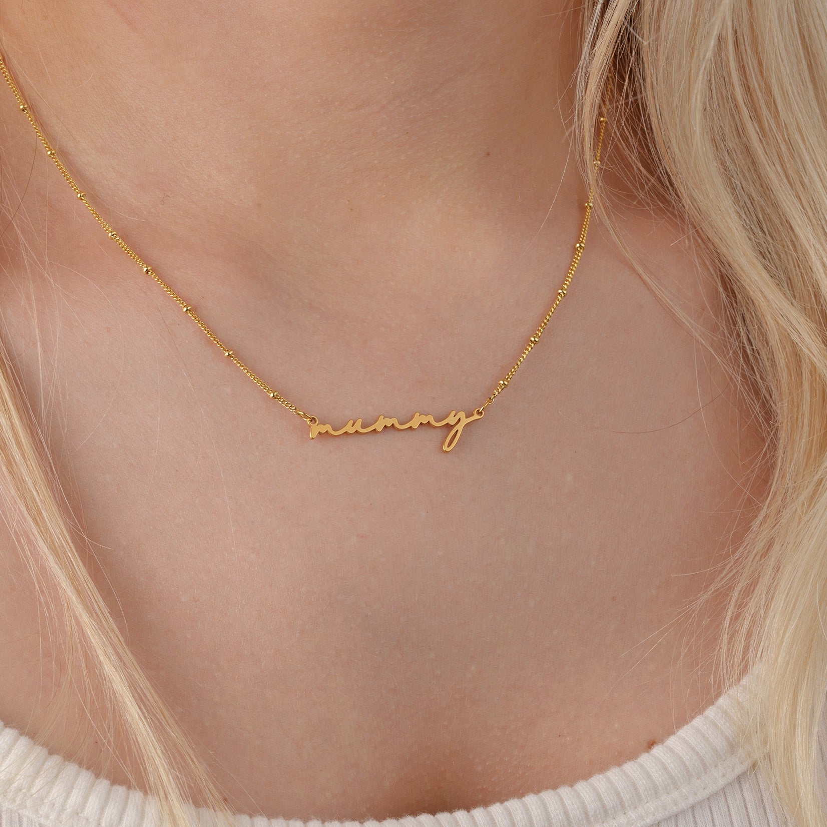 Mummy Necklace 18k gold plated baby shower Gift