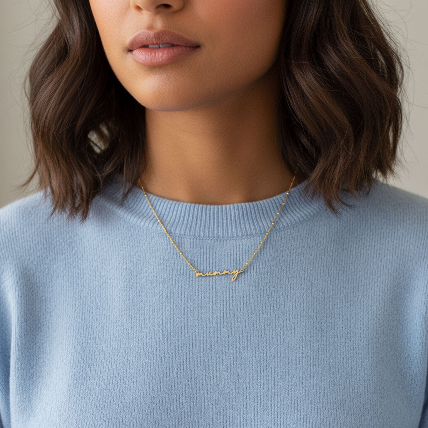 Mummy Necklace 18k gold plated baby shower Gift